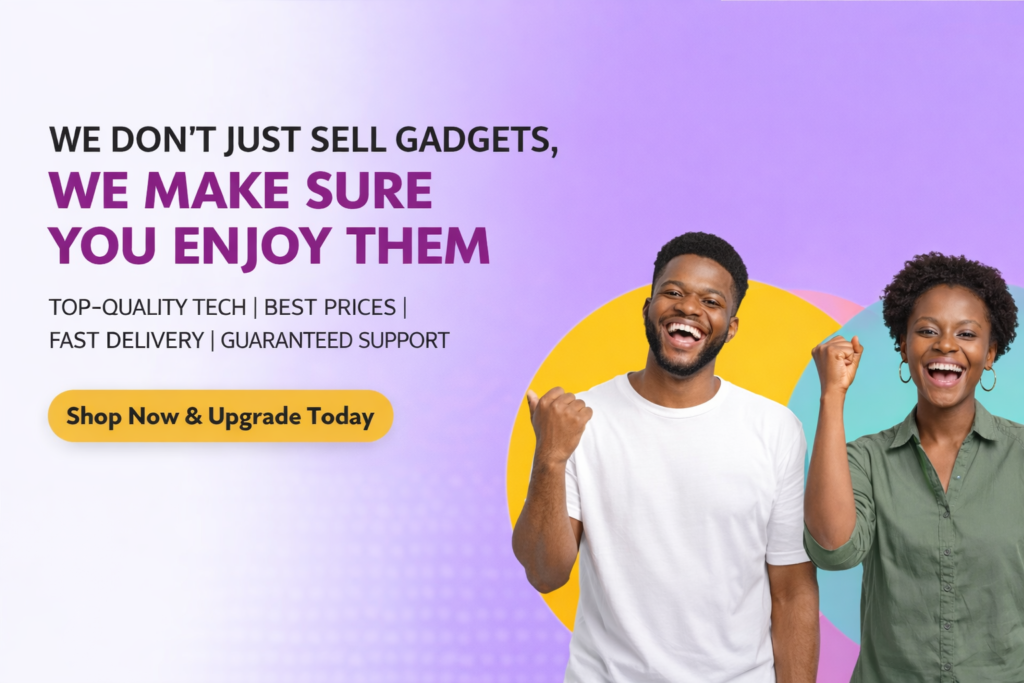 excited duo promoting latest tech