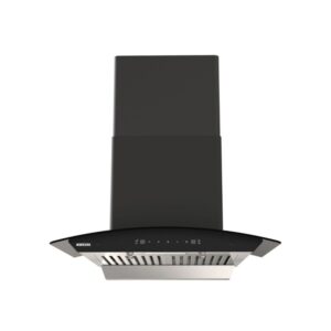 BRUHM GAS COOKER HOOD 60/42, GLASS TYPE,3 SPEEDS, TOUCH CONTROL WITH MOTION SENSOR, 130W ALUMINIUM MOTOR, BLACK COLOR -BHG-60FB